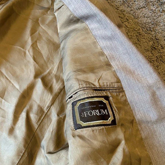 Vintage Yves Saint Laurent Men’s Button Front Tweed Suit Blazer Jacket Sz 42 Tan - Picture 8 of 15